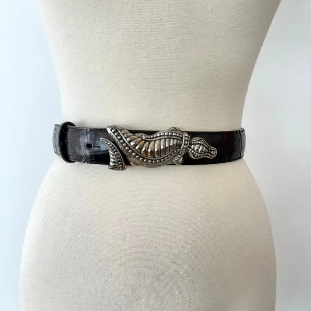 Brighton croc embossed